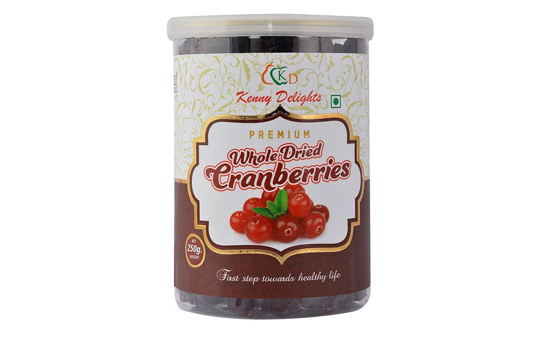 Kenny Delights Whole Dried Cranberries   Jar  250 grams